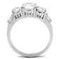 MA3W1343 - Rhodium Brass Ring with AAA Grade CZ  in Clear