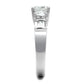 MA3W1343 - Rhodium Brass Ring with AAA Grade CZ  in Clear