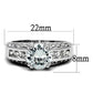 MA3W1344 - Rhodium Brass Ring with AAA Grade CZ  in Clear
