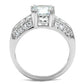 MA3W1344 - Rhodium Brass Ring with AAA Grade CZ  in Clear