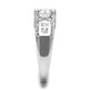MA3W1344 - Rhodium Brass Ring with AAA Grade CZ  in Clear
