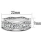 MA3W1345 - Rhodium Brass Ring with AAA Grade CZ  in Clear