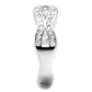 MA3W1345 - Rhodium Brass Ring with AAA Grade CZ  in Clear