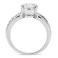 MA3W1348 - Rhodium Brass Ring with AAA Grade CZ  in Clear