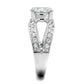 MA3W1348 - Rhodium Brass Ring with AAA Grade CZ  in Clear