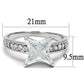 MA3w1349 - Rhodium Brass Ring with AAA Grade CZ  in Clear