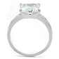 MA3w1349 - Rhodium Brass Ring with AAA Grade CZ  in Clear
