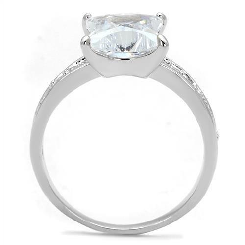 MA3w1349 - Rhodium Brass Ring with AAA Grade CZ  in Clear