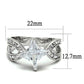 MA3W1350 - Rhodium Brass Ring with AAA Grade CZ  in Clear