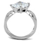MA3W1350 - Rhodium Brass Ring with AAA Grade CZ  in Clear