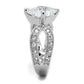 MA3W1350 - Rhodium Brass Ring with AAA Grade CZ  in Clear