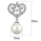 MA3W1353 - Rhodium Brass Earrings with Synthetic Pearl in White