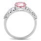 MA3W1361 - Rhodium Brass Ring with AAA Grade CZ  in Rose