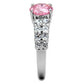 MA3W1361 - Rhodium Brass Ring with AAA Grade CZ  in Rose