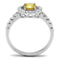 MA3W1362 - Rhodium Brass Ring with AAA Grade CZ  in Topaz