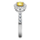 MA3W1362 - Rhodium Brass Ring with AAA Grade CZ  in Topaz