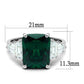 MA3W1363 - Rhodium Brass Ring with Synthetic Spinel in Emerald