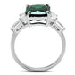 MA3W1363 - Rhodium Brass Ring with Synthetic Spinel in Emerald