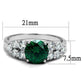 MA3W1364 - Rhodium Brass Ring with Synthetic Spinel in Emerald