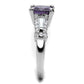 MA3W1365 - Rhodium Brass Ring with AAA Grade CZ  in Amethyst