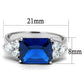 MA3W1367 - Rhodium Brass Ring with Synthetic Spinel in London Blue