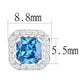 MA3W1370 - Rhodium 925 Sterling Silver Earrings with Synthetic Spinel in London Blue