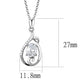 MA3W1375 - Rhodium 925 Sterling Silver Chain Pendant with AAA Grade CZ  in Clear