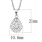 MA3W1376 - Rhodium 925 Sterling Silver Chain Pendant with AAA Grade CZ  in Clear