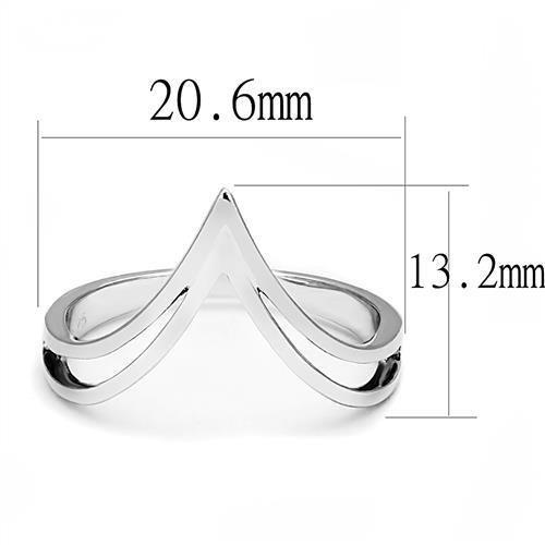 MA3W1383 - Rhodium 925 Sterling Silver Ring with No Stone