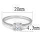 MA3W1385 - Rhodium 925 Sterling Silver Ring with AAA Grade CZ  in Clear