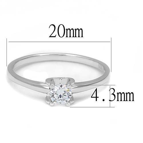 MA3W1385 - Rhodium 925 Sterling Silver Ring with AAA Grade CZ  in Clear