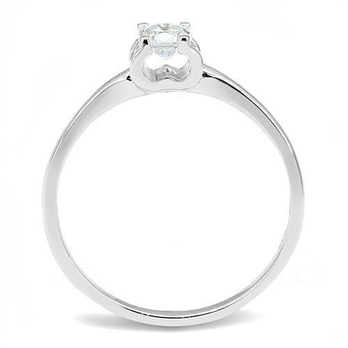 MA3W1385 - Rhodium 925 Sterling Silver Ring with AAA Grade CZ  in Clear