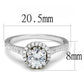 MA3W1386 - Rhodium 925 Sterling Silver Ring with AAA Grade CZ  in Clear