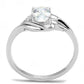 MA3W1388 - Rhodium 925 Sterling Silver Ring with AAA Grade CZ  in Clear