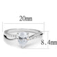 MA3W1389 - Rhodium 925 Sterling Silver Ring with AAA Grade CZ  in Clear