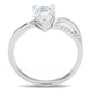 MA3W1389 - Rhodium 925 Sterling Silver Ring with AAA Grade CZ  in Clear