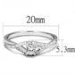 MA3W1390 - Rhodium 925 Sterling Silver Ring with AAA Grade CZ  in Clear