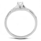 MA3W1390 - Rhodium 925 Sterling Silver Ring with AAA Grade CZ  in Clear
