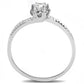 MA3W1392 - Rhodium 925 Sterling Silver Ring with AAA Grade CZ  in Clear