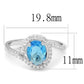 MA3W1393 - Rhodium 925 Sterling Silver Ring with Synthetic Spinel in London Blue