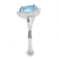 MA3W1393 - Rhodium 925 Sterling Silver Ring with Synthetic Spinel in London Blue