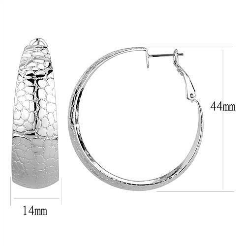 MA3W1397 - Rhodium Brass Earrings with No Stone