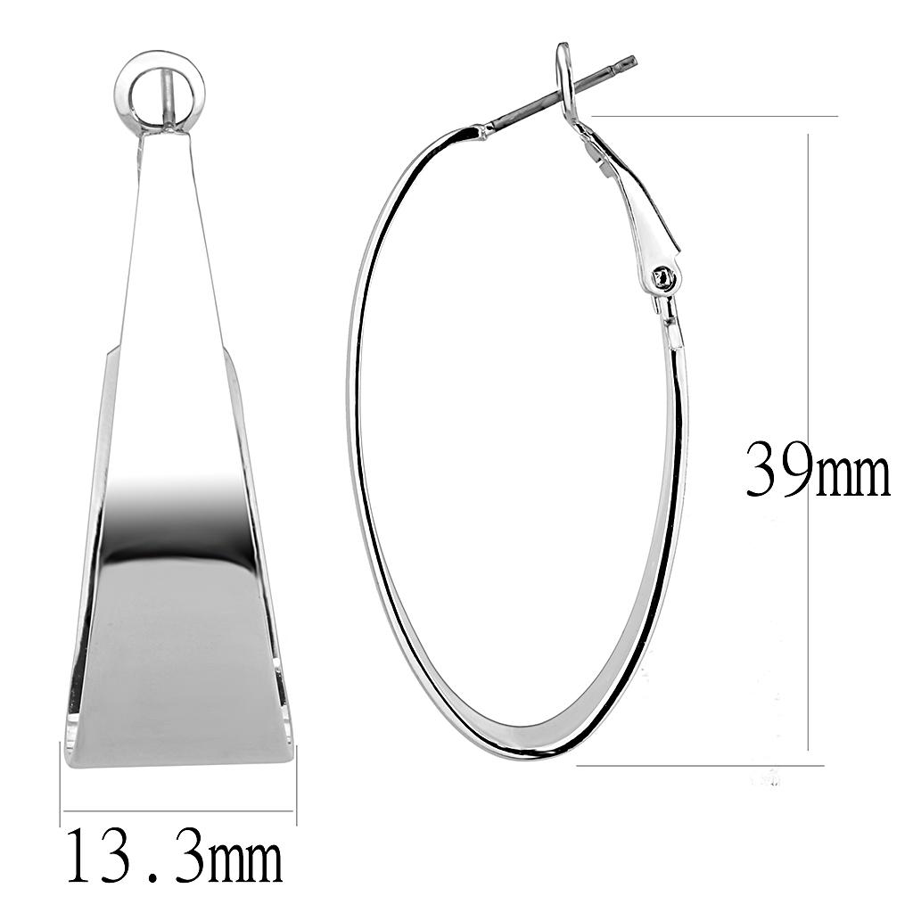 MA3W1403 - Rhodium Brass Earrings with No Stone