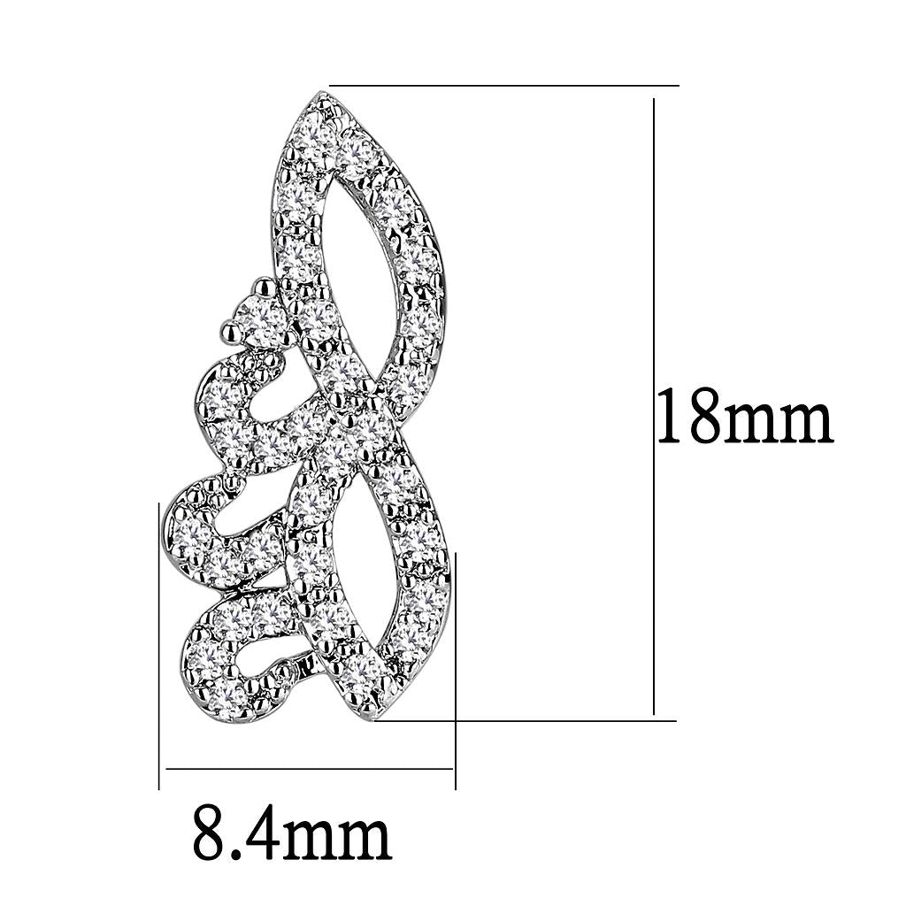 MA3W1414 - Rhodium Brass Jewelry Sets with AAA Grade CZ  in Clear