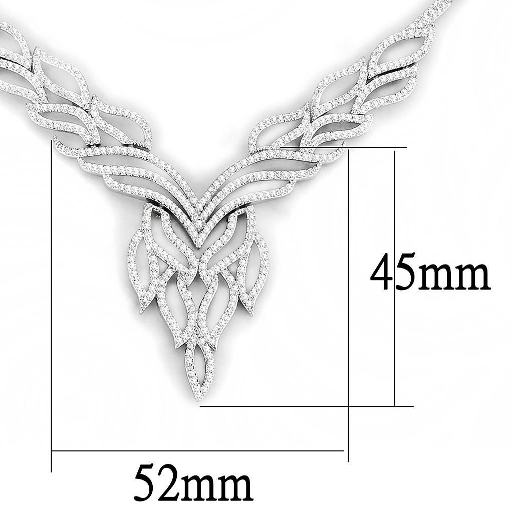 MA3W1418 - Rhodium Brass Jewelry Sets with AAA Grade CZ  in Clear