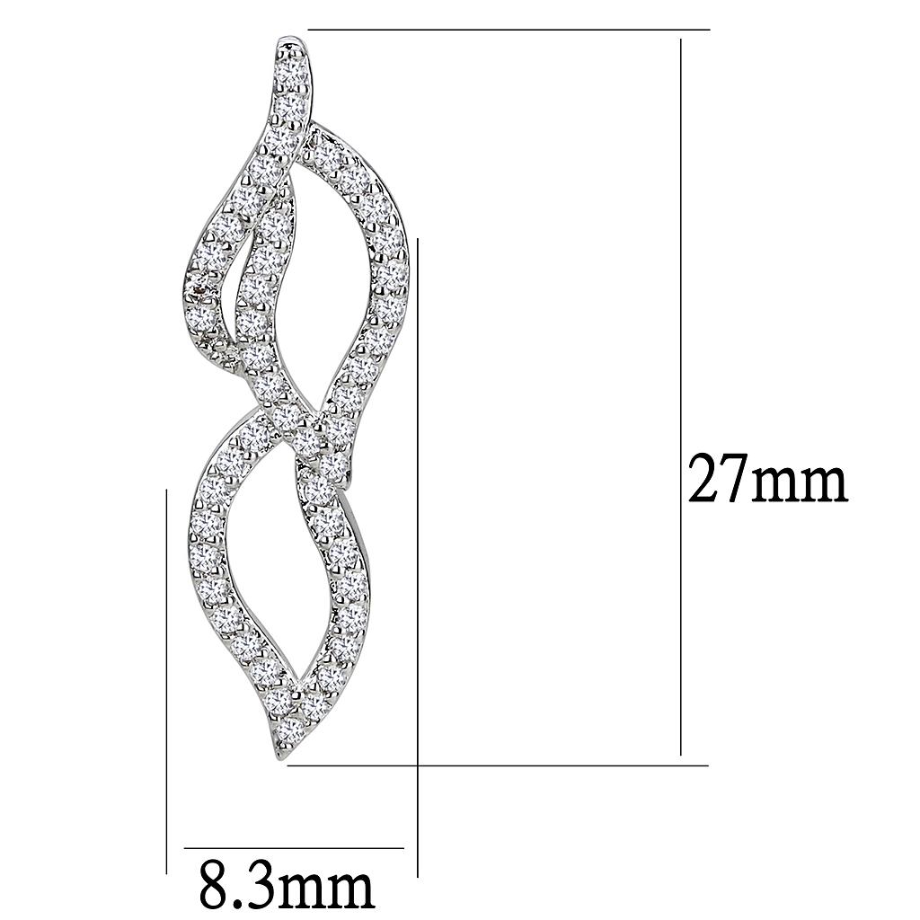 MA3W1418 - Rhodium Brass Jewelry Sets with AAA Grade CZ  in Clear