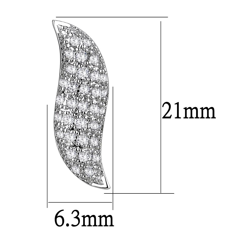 MA3W1421 - Rhodium Brass Jewelry Sets with AAA Grade CZ  in Clear