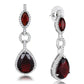 MA3W1423 - Rhodium Brass Jewelry Sets with Synthetic Synthetic Glass in Garnet