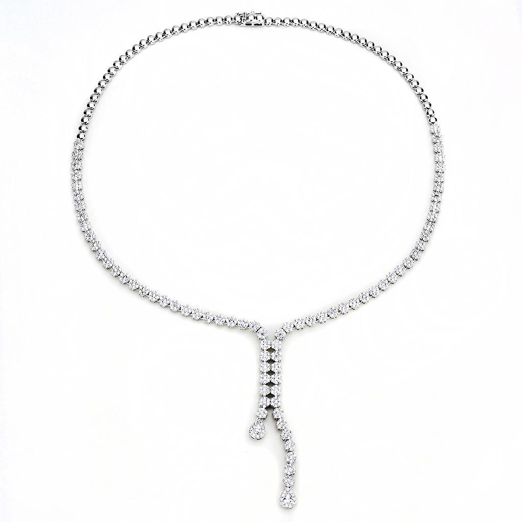 MA3W1429 - Rhodium Brass Jewelry Sets with AAA Grade CZ  in Clear