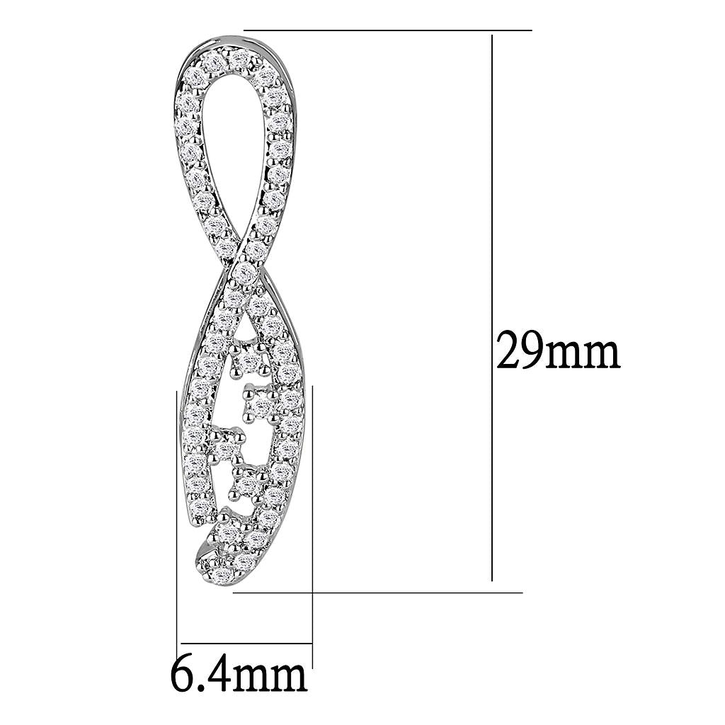 MA3W1432 - Rhodium Brass Jewelry Sets with AAA Grade CZ  in Clear